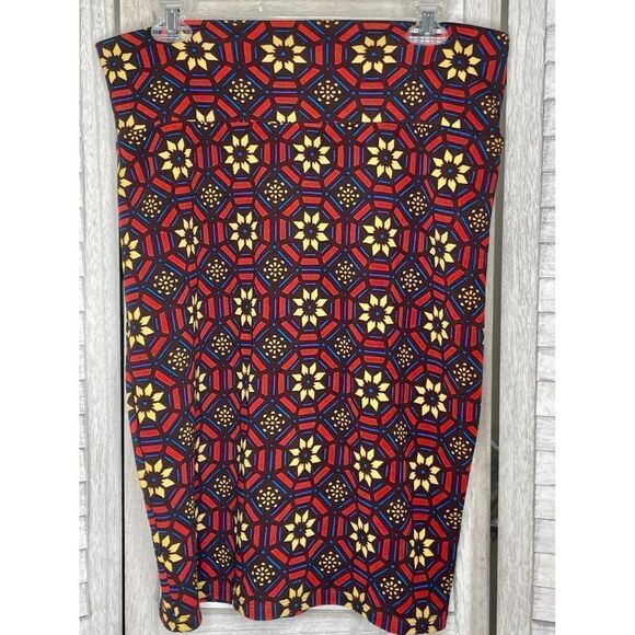 LulaRoe Geometric Sunflower Pencil Skirt Size Large - Picture 1 of 4